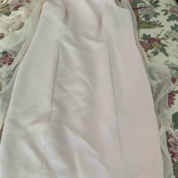 Rickie Freeman for Teri Jon silk chiffon cape overlay on crepe sheath dress - Picture 8 of 9